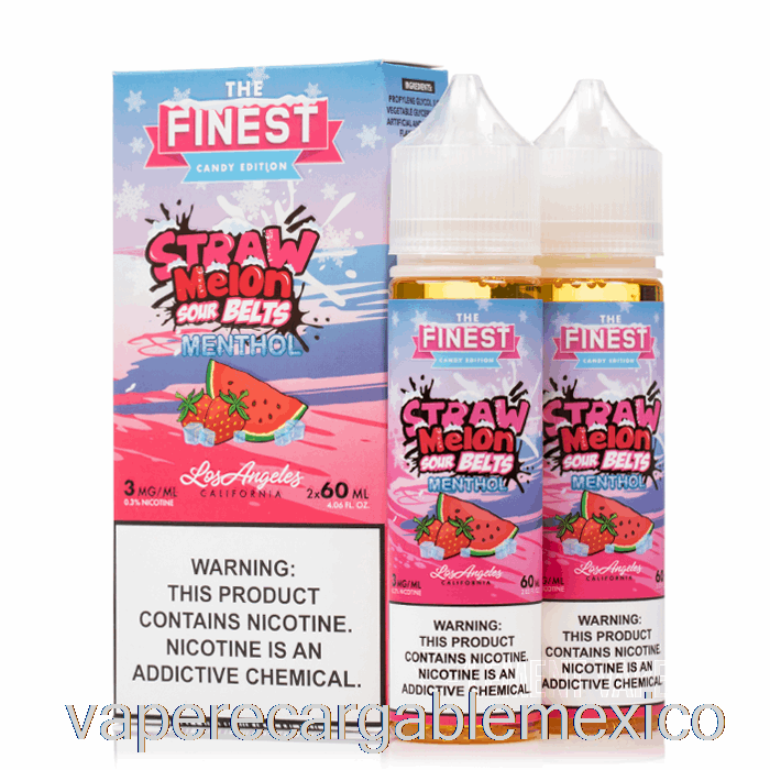 Vape Recargable Paja Melón Sour Cinturones Mentol - La Mejor Edición De Caramelo - 120ml 6mg